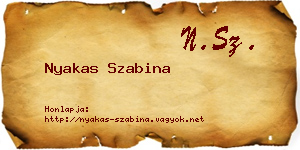 Nyakas Szabina névjegykártya